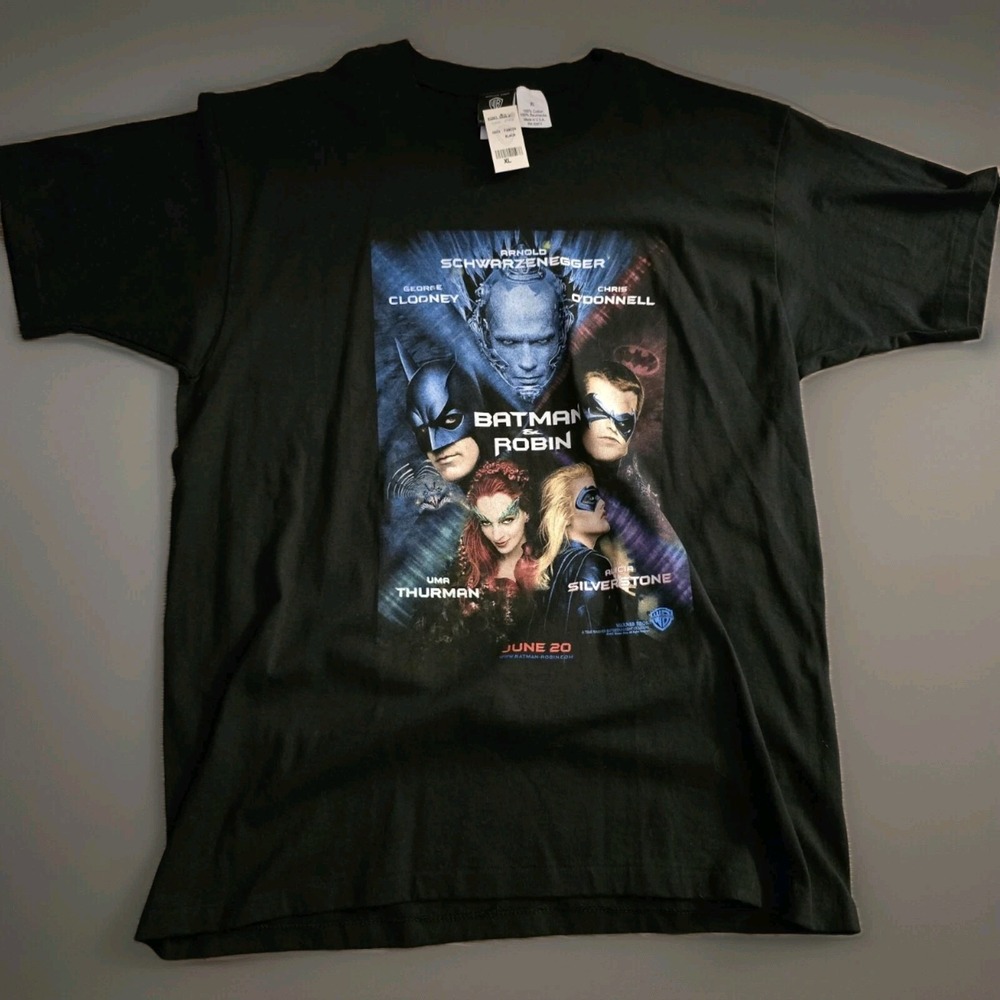 NWT Vintage 90s Batman & Robin Movie Promo Shirt Mens XL Single Stitch DC Comics